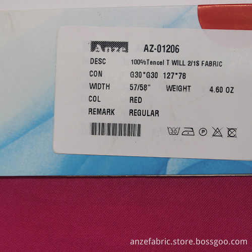 Twill Fabric100% Tencel 2/1s Printed Fabric for Garment